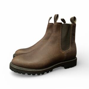 Taylor Stitch Ranch Boot Mens 9 Brown Leather Chelsea Ankle Pull On Vibram Sole